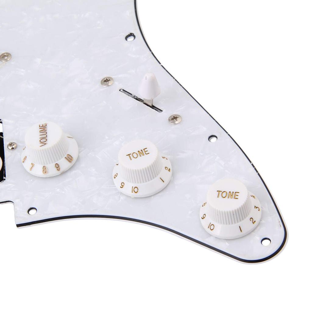 Yibuy White Pearl 3-Ply Prewired Pickguard SSH for Musical Instruments