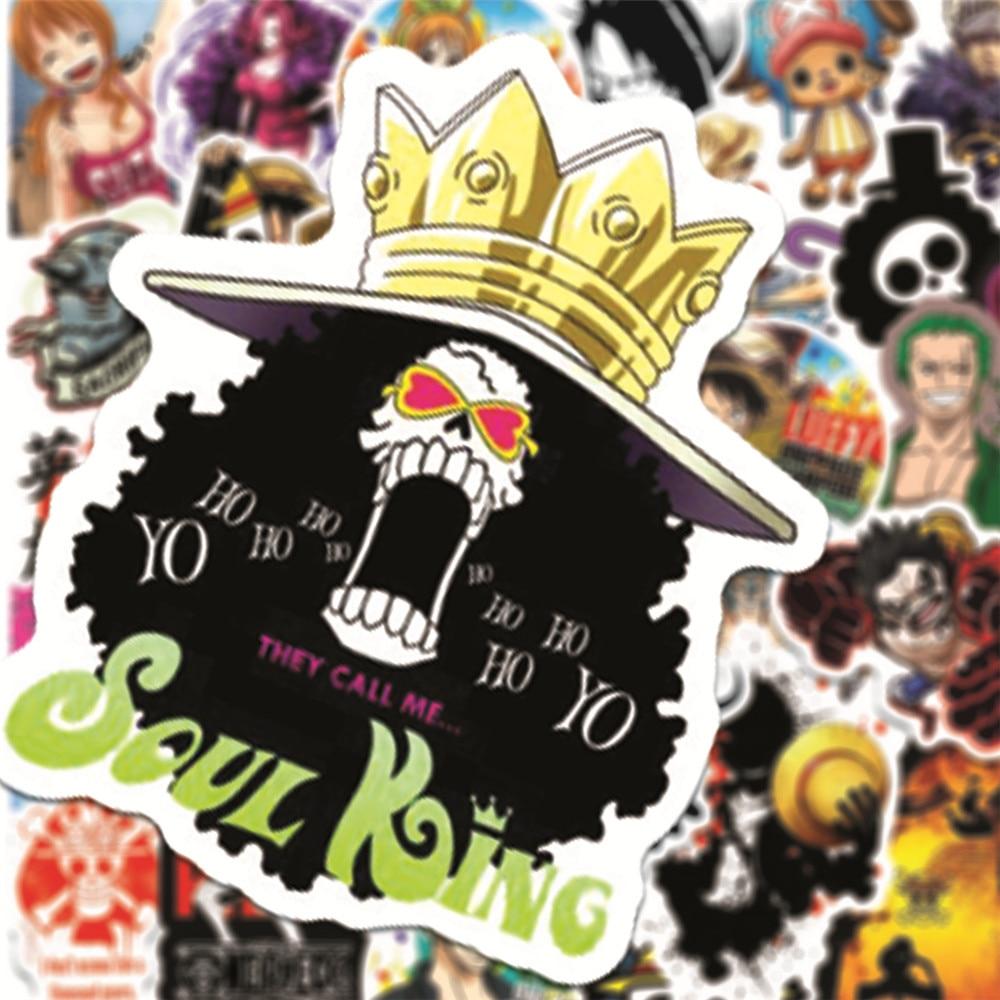 50PCS/set One Piece Anime Stickers DIY Phone Snowboard Laptop Luggage Fridge Guitar Graffiti Cartoon Sticker Decal for Kid