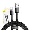 Kabel USB zu USB-C Baseus Cafule 2A 2M (Grau-Schwarz)