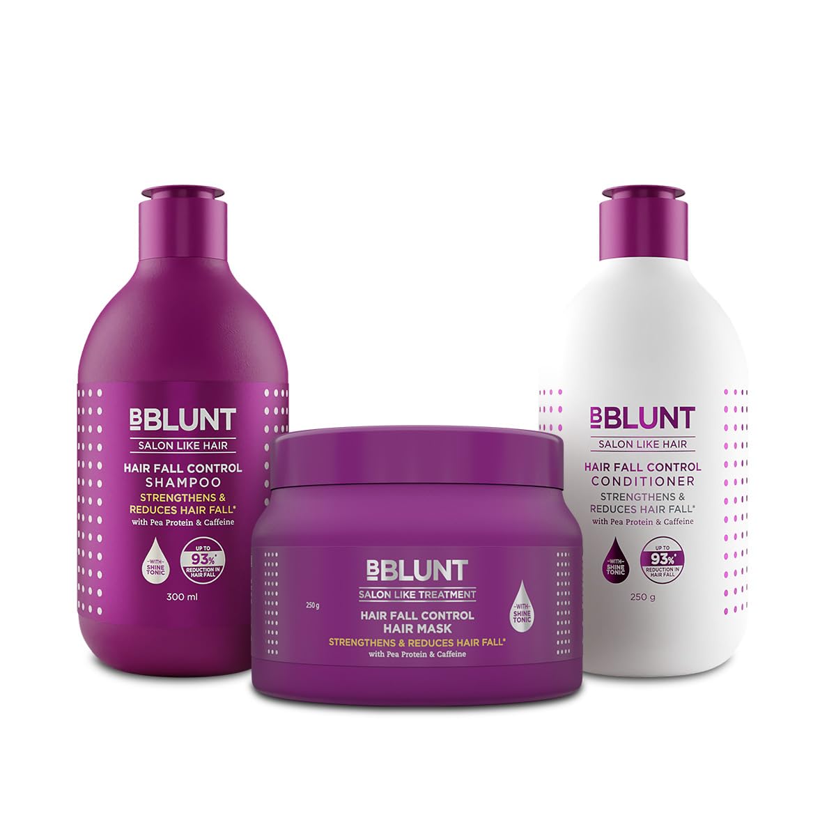 BBlunt Hair Fall Control Combo Shampoo + Conditioner + Hair Mask 3300 ml + 250 g + 250 g Trio For Strong Shiny Hair