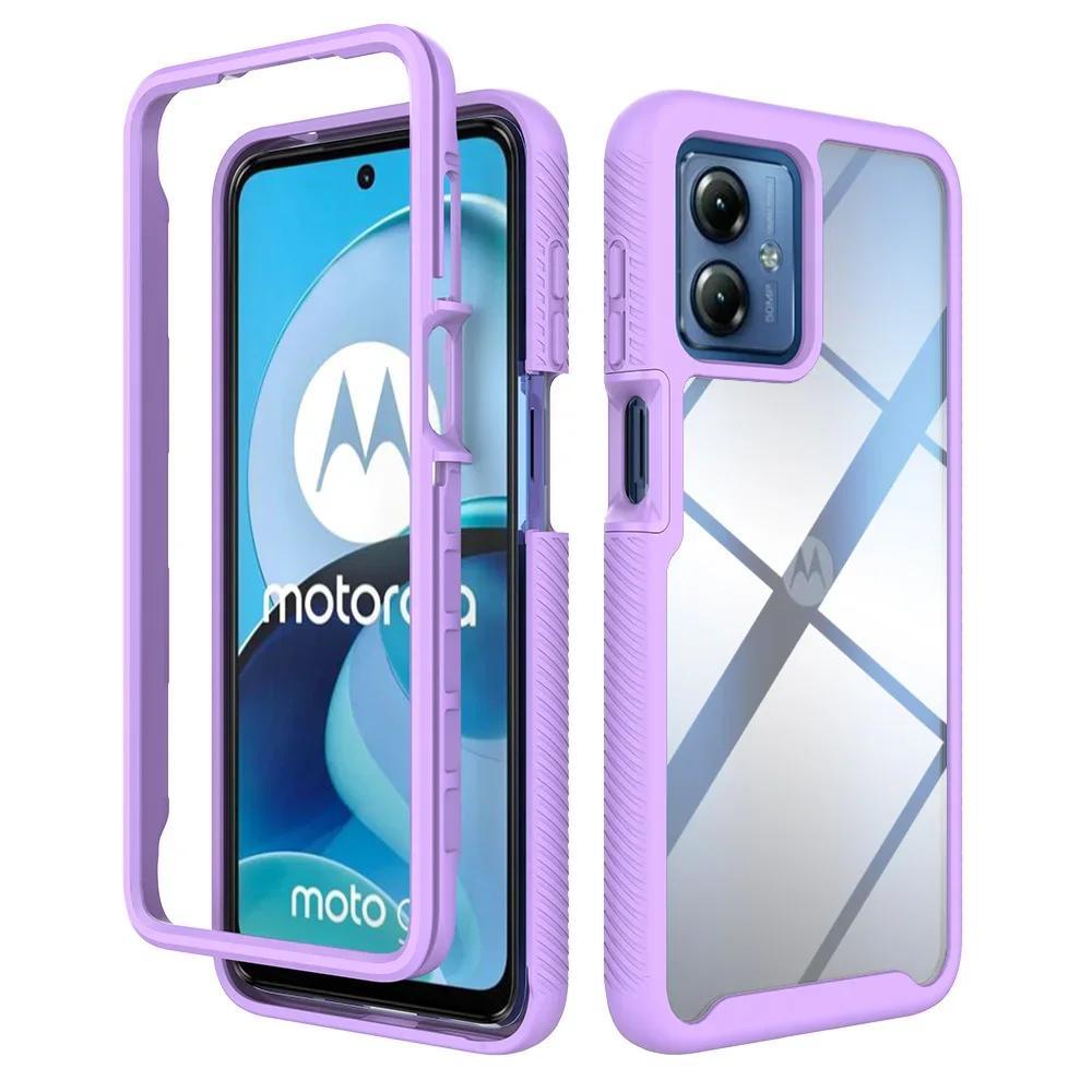 Non-slip Transparent Armor Shockproof Phone Case For Motorola Moto G14 G54 G84 6.5 Inches TPU Bumper Hard Plastic Back Cover