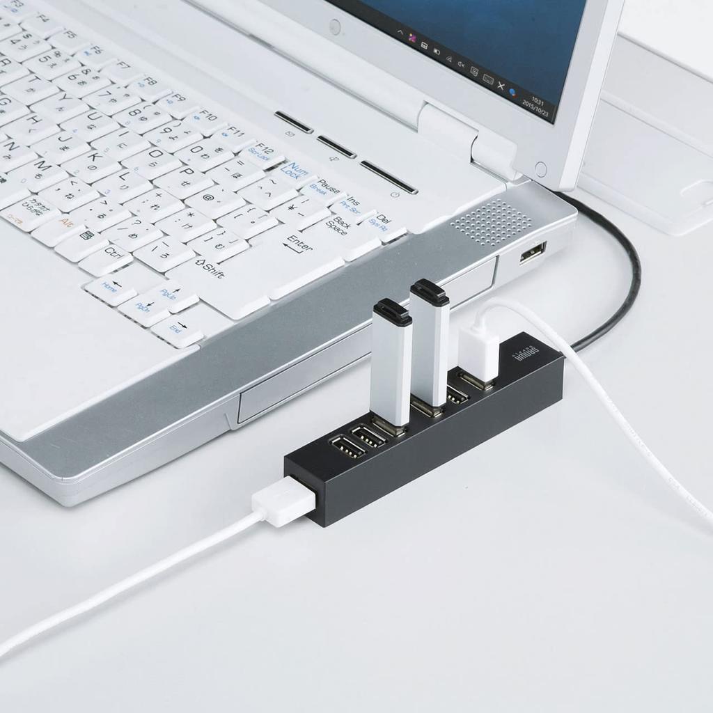 Sanwa Supply USB Hub Black 2.0 (7 Ports), USB-2H701BKN,
