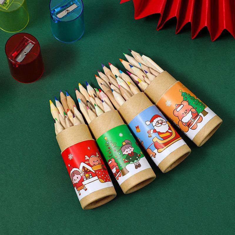 Lot de 12 Crayons de Couleur - Cadeaux de Noël & Prix pour Élèves du Primaire