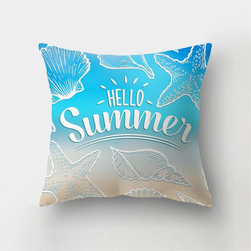 Summer Ocean Beach Scenery Imprimare Model Husă de pernă Acasă Living Room Decorare canapea Pernă pătrată Husă de pernă 40X40CM