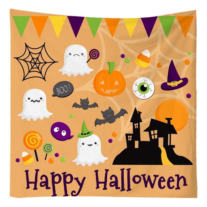 Home decoration halloween ghost print tapestry wall hanging European and American ins halloween decoration 230x180cm tapiz