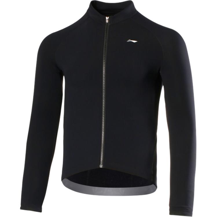 

Li-Ning Comfortable Casual Simple Zipper Warm Slim Fit Long Sleeve Cycling Jersey Men jersey Black LCUY095-1 L
