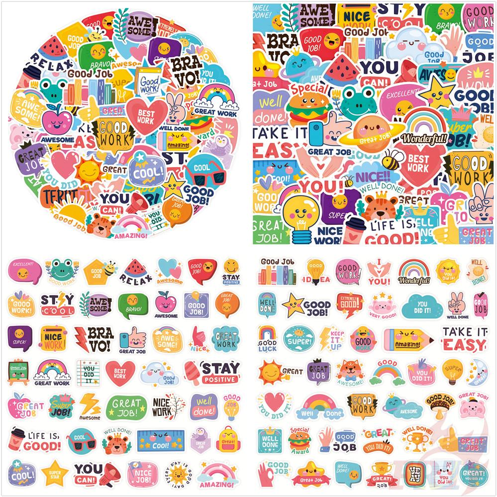 100 шт/200 шт Q забавные английские детские награды наклейки DIY модные каракули наклейки наклейки B-100PCS