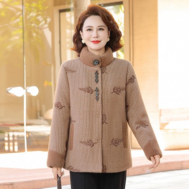 

Куртка осень и зима новая женская куртка из искусственного норкового бархата с ворсом и утолщенная для ношения верхней одежды в середине зимы 5XL [recommended 150-80kg] хаки