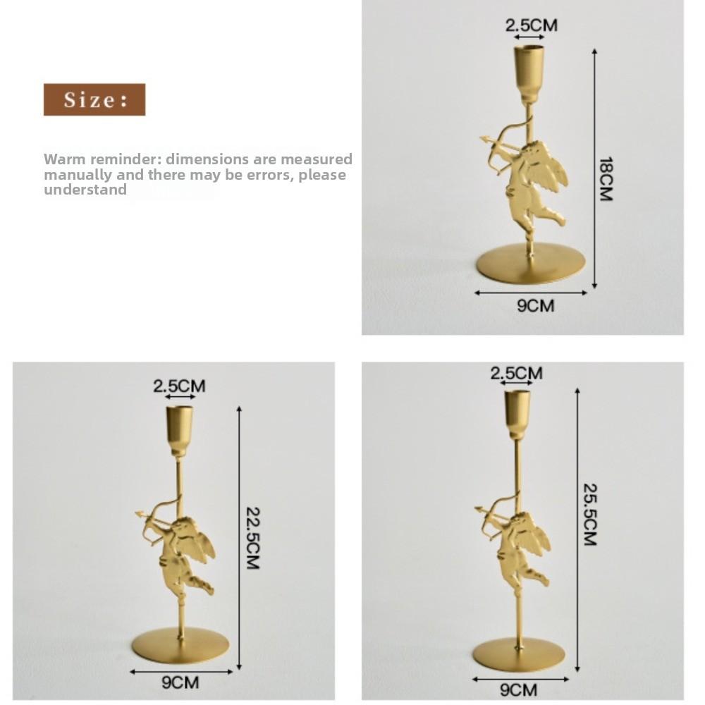 Romantic Elegant Tabletop Candle Holders Metal Cupid Love Candlestick Holder Home and Hotel Decoration Candle Stand