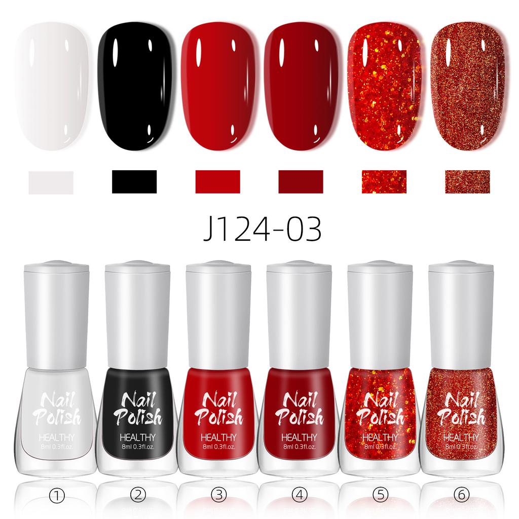 Water-based Nail Polish Set, No Baking, Quick Drying, Environmentally Friendly, Odorless, White Fine Flash Nail Polish Glue