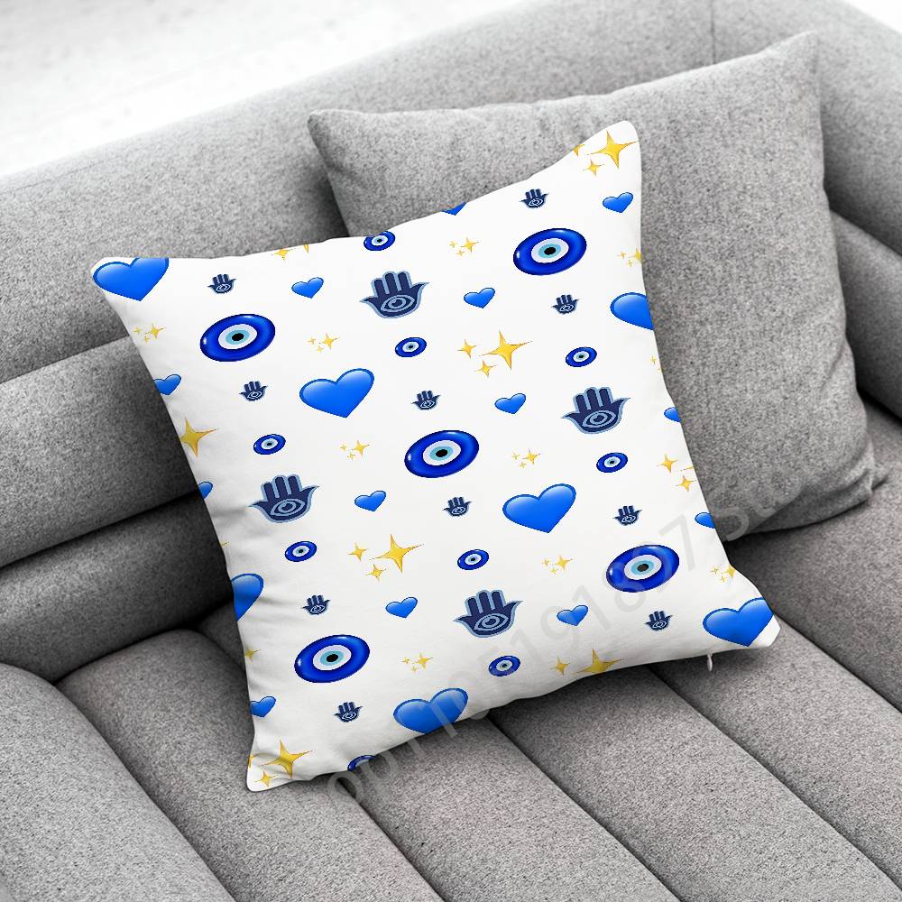 

Mandala Turkey Turkish Lucky Blue Evil Eye Throw Pillow Case For 30cm 40cm 45cm 50cm 55cm Square Sofa Pillowcase Shell 30cmx30cm