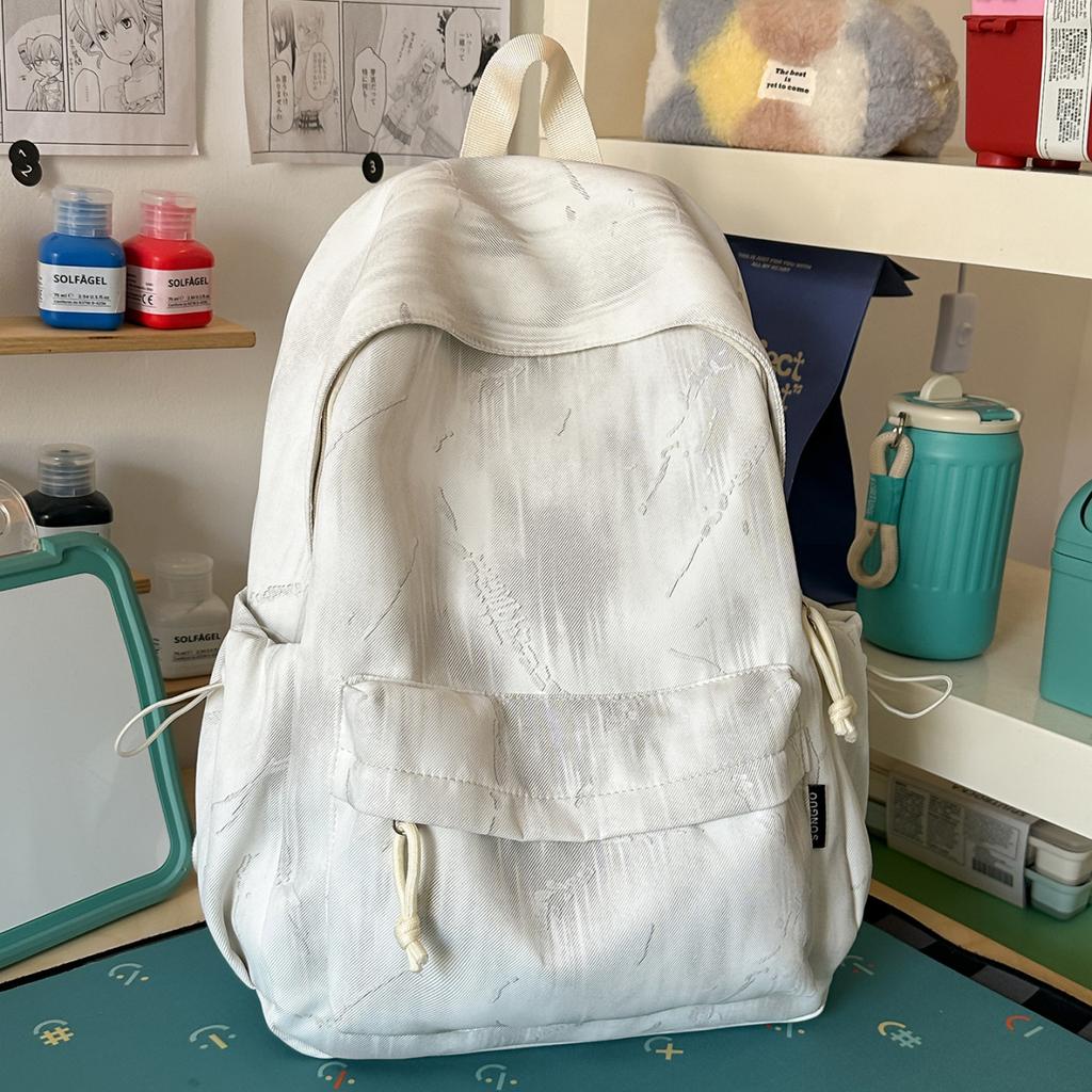 Schoolbag Korean version ins small fresh solid color backpack women's niche design casual backpack large capacity lightweight student schoolbag
