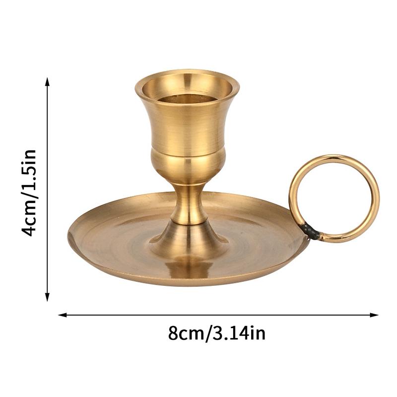 Metal Candle Holder Desktop Candlestick Adornment Candle Holder With Handle Centerpiece Dining Table Wedding Festive Decoration
