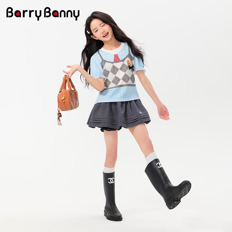 BARRY BANNY Girls' Lyocell Printed Short Sleeve T-Shirt