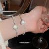 French Retro Zircon Shell Round Pearl Beaded Bracelet Sweet Style Versatile Bracelet Niche Design Jewelry