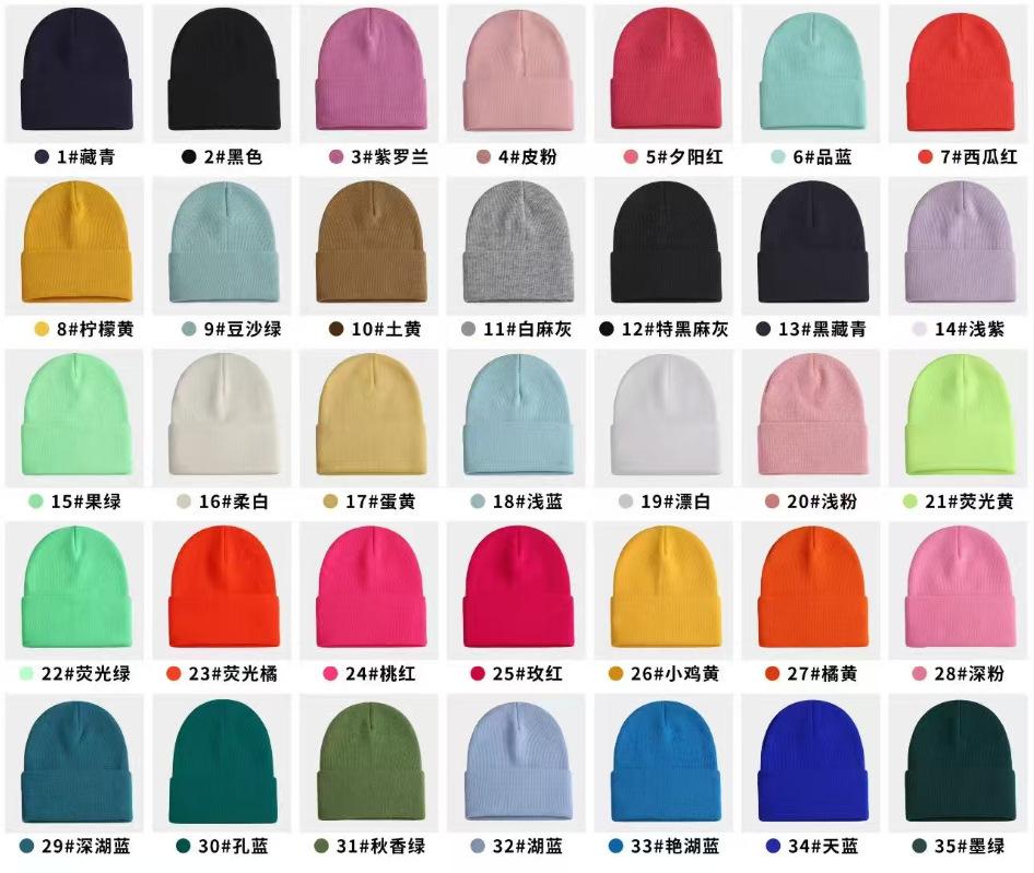 Winter New Warm Knitted Wool Hat LOGO Embroidery Show Face Small Fashion Pullover Hat Ear Protection Hat