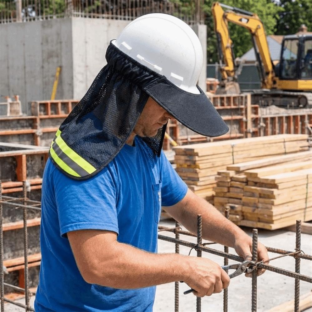 Breathable Hard Hat Sun Shield Mesh Neck Shield Helmets Reflective Cap Cover Construction Workers