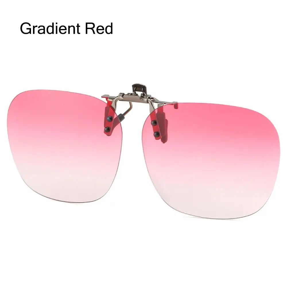 Clip-On Sunglasses Convenient Flip-Up Metal Clip Sun Glasses For Women Men Glasses Rimless Polygonal Shades