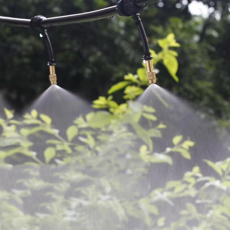 5pcs Adjustable Copper Misting Nozzle Garden Patio Water Mister Garden Lawn Water Sprinkler with Connect the 4/7mm hose