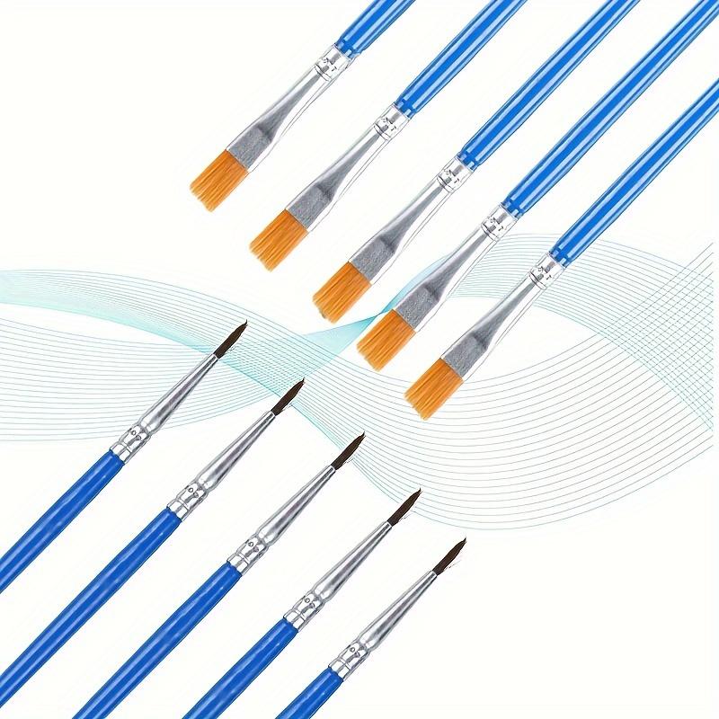 10-teiliges Malpinsel-Set, Kunstpinsel, rund, flaches Haar, Nylonhaar, Malerstift für Öl, Acryl, Aquarell, Schule, Kunstbedarf