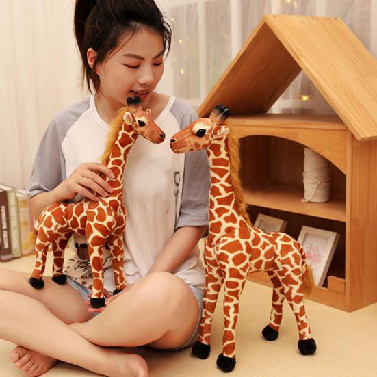 Giraffe Plush Stuffed Animal Toy for Kids Soft Child-friendly Plushie Fluffy Gift for Christmas Photography Prop