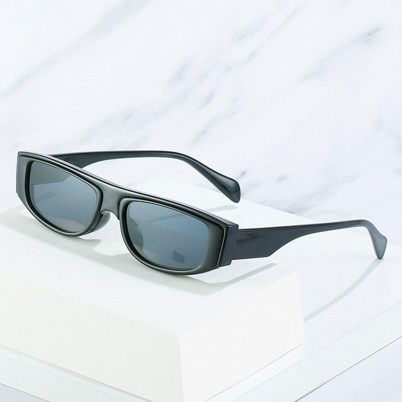 SO&EI Retro Small Square Metal Decoration Sunglasses Women Fashion Green Pink Trending Men Cat Eye Sun Glasses Shades UV400