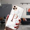 For Iphone 14 Plus 13 12 Pro Max 11 14promax Transparent Case Fashion Marble A To Z English Initial Letters Soft Silicone Cover