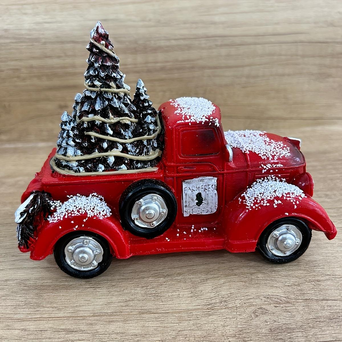 

Resin ornaments crafts Christmas Karting car red pull Christmas tree desktop home decorations decorations