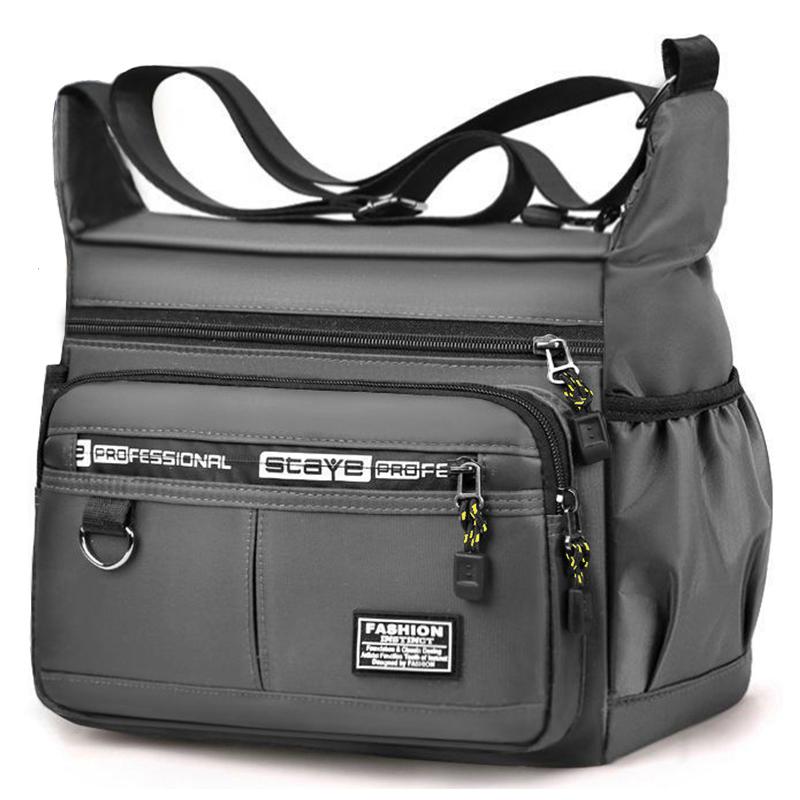 Borsa a Tracolla Oxford Resistente all'Acqua Durevole per Uomo Tasche Multi-Zip Borsa a Messaggero Casual per Viaggi Quotidiani Lavoro
