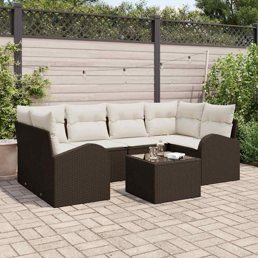 Garden Sofa Set Brown 55 x 55 x 37 cm Poly Rattan