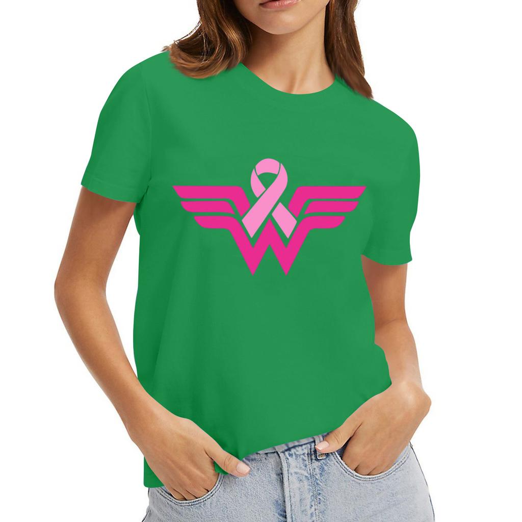 Adult Round Neck Casual Printed Short-sleeved T-shirt Top