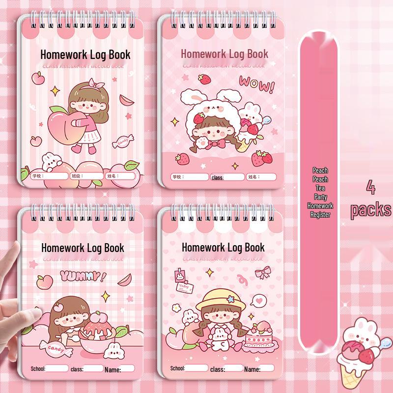 Cartoon Homework Notebook for Elementary Students: Grades 1-3