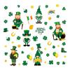 St. Patrick’s Day Window Clings Shamrock 4 Leaf Clover Irish Gnome Cartoon Glass Sticker Static Removable Holiday Decor
