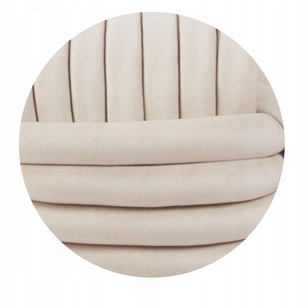 Beige Velvet Interwoven Pouffe, Square, 50x50 Cm, Seat, Footrest