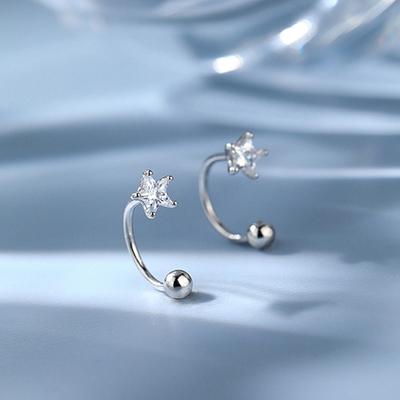 2 Stück Edelstahl Gold Farbe Minimal Stern Ohrstecker Ohrring Frauen Korean Helix Studs Tragus Knorpel Piercing Schmuck