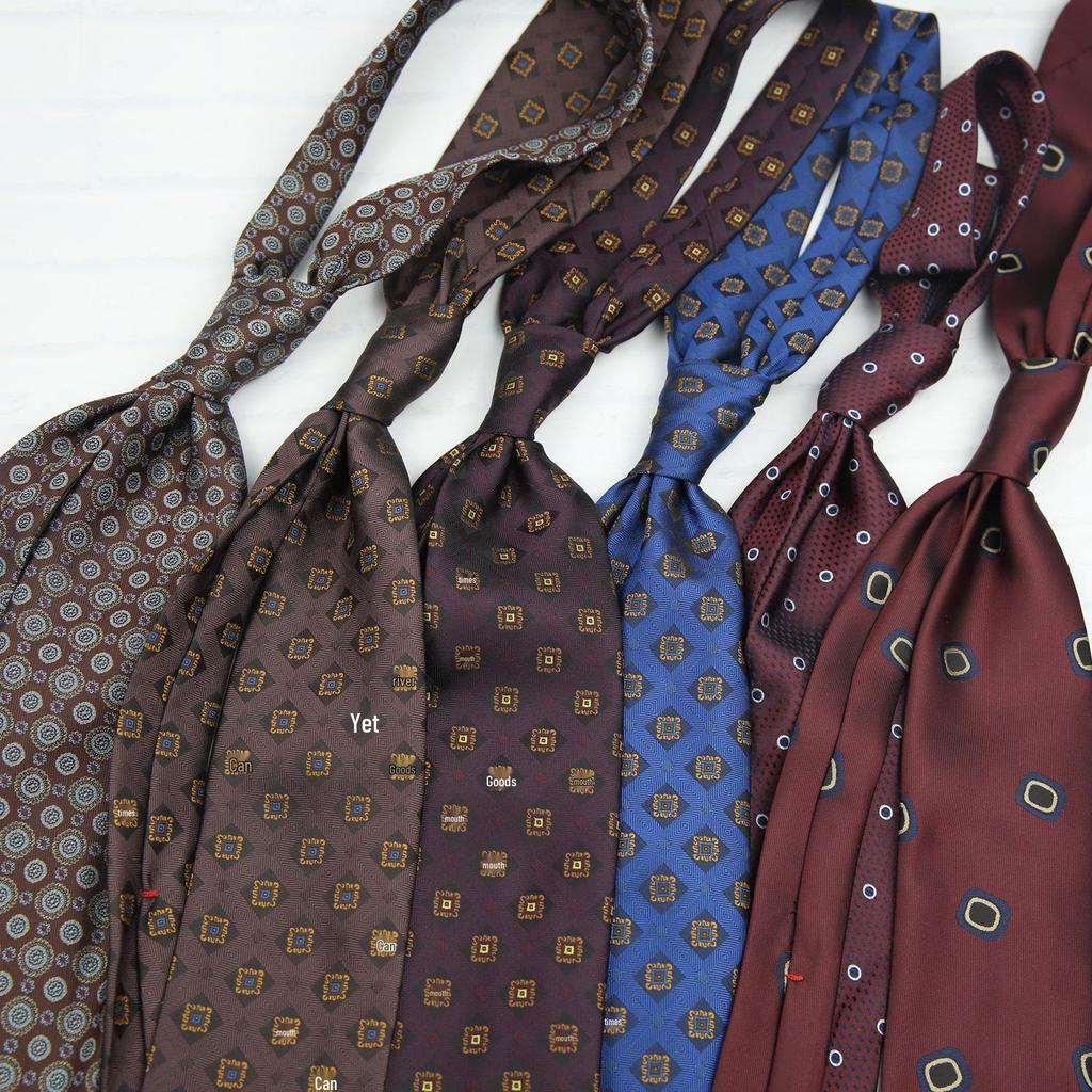 Men's Formal Arrow-Shaped Tie - Italian Handmade Rolled Edge, Three-Fold Pleat, Perfect for Weddings & Suits