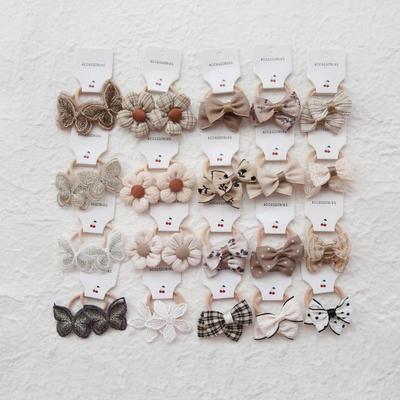 10Pcs Trendy Handmade Elastic Lovely Hairbands Children'S Flower Hair Accessories Hair Bow Headwear Rope Cute Girls Hair Bands