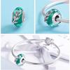 Silver Ziyun Green Leaf Glass Beads Sterling Silver Bracelet - SCC863
