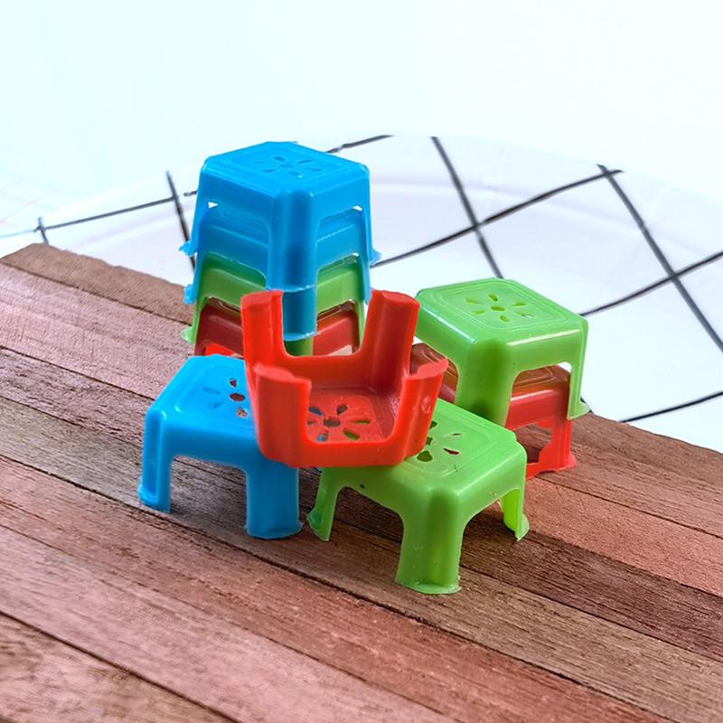 10 Stück 1:12 Puppenhaus Miniaturmöbel Stuhl Hocker Modell Spielzeug für Puppenhaus