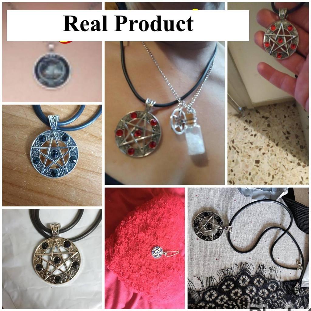 Pentagram Pentacle Satanic Satan Devil Occult Magic Demon Goth Rock Unisex Supernatural Necklace Pendant Vintage Protect Witch Talisman Health Jewelry