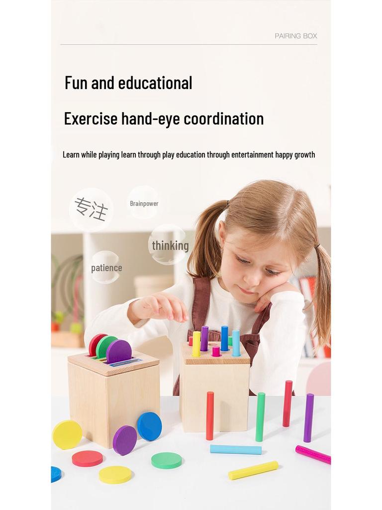Montessori Wooden Shape & Color Sorting Toy for Ages 1-3