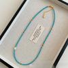 Fijne Natuurlijke Zoetwater Kleine Parel Turkoois Hoofd Kralenketting Dames Licht Luxe Hoge Niche Sleutelbeenketting