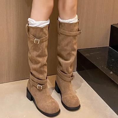 Moda 2024 Nowy Rok Kobiety Wysoka Jakość Styl Pustkowi Vintage Odpinana Cholewka Kowbojki dla Kobiet Buty 35-42