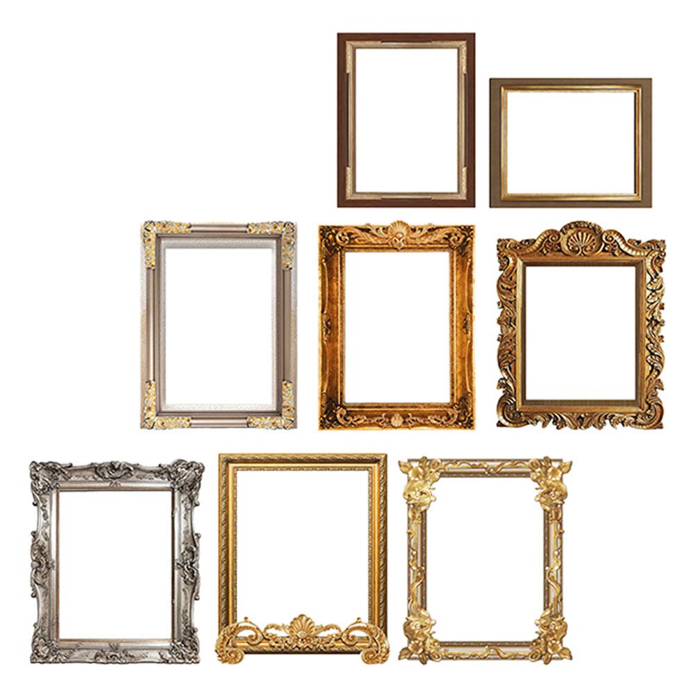  8 Pcs Retro Photo Frame Stickers Picture Wall Decals Frames Mirror for Walls Pvc Decoration