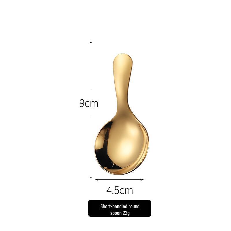 304 Stainless Steel Mini Spoon: Small Children's Ice Cream, Dessert, Short Handle Tea Spoon with Square and Pointed Heads.
