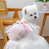 Fancy Dog wedding Dresses with Leash Ring Doggy Cat Tutu Skirt Puppy Kitty Birthday Party supplies  pet formal wear pet clothes