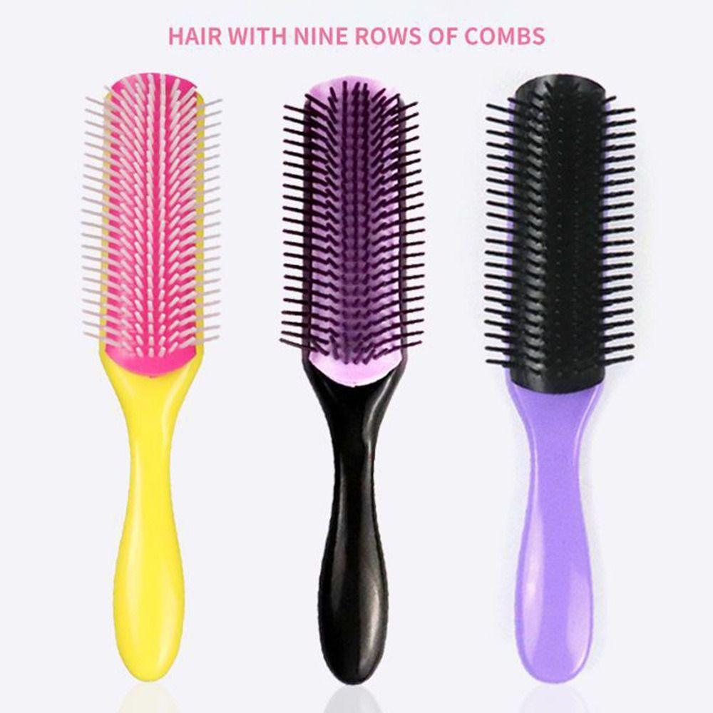 

Укладка волос Парикмахерский инструмент Антистатический массажер для кожи головы 9-рядный Распутывание волос Щетка для волос Расческа для волос Расческа