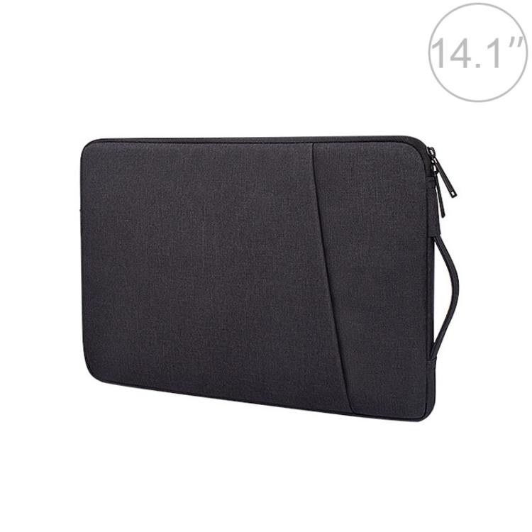 ND01D Polyester Felt Laptop Sleeve for 14.1 Inch Notebook, Waterproof Protective Carrying Bag with Front Pocket & Telescopic Handle