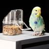 Leak Proof Bird Cage Feeder Cup Clear Plastic Parakeet Feeder Compact Hanging Food Bowl  Bird Cage