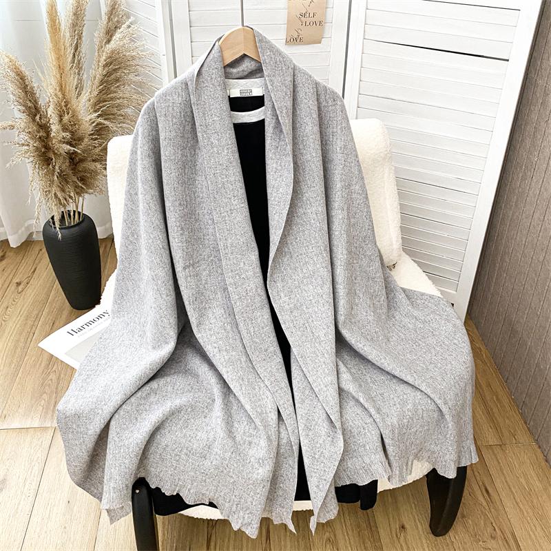 Winter Scarf For Women Cashmere Warm Solid Pashmina Blanket Wraps Female Thick Soft Bufanda Tassel Shawl Wrap Poncho Echarpe